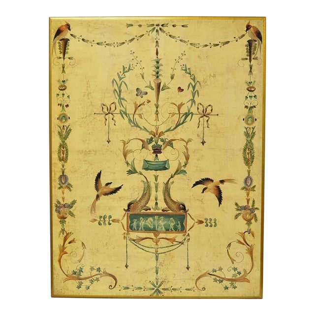 Vintage Ballard Design Neoclassical English Adams Style Printed Wall Art Picture For Sale