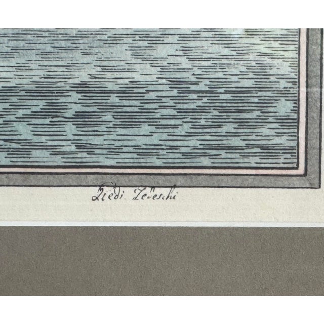 Printmaking Materials Antique Framed Sailing Battleship Print Nave Il Cesare l'Augusto For Sale - Image 7 of 9