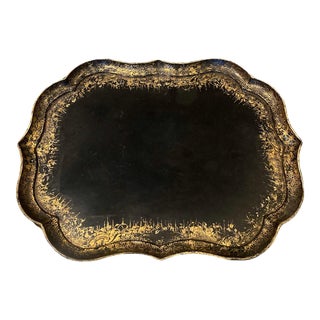 Large 19th Century English Papier Mache Tray For Sale