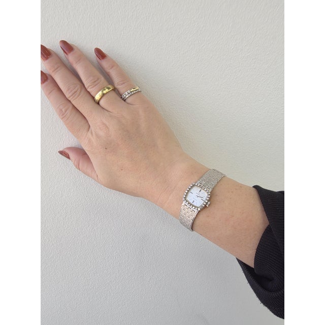 Modern Vintage Omega Geneve 18k Gold Diamonds Cocktail Ladies' Wristwatch For Sale - Image 3 of 7