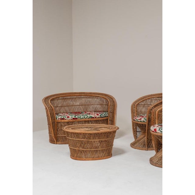 Swedish Woven Rattan Lounge Set, 1970s, Set of 4 For Sale - Image 3 of 13