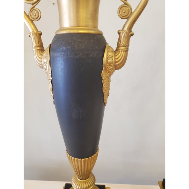 Traditional 1950s Brass Table Lamps - a Pair For Sale - Image 3 of 5