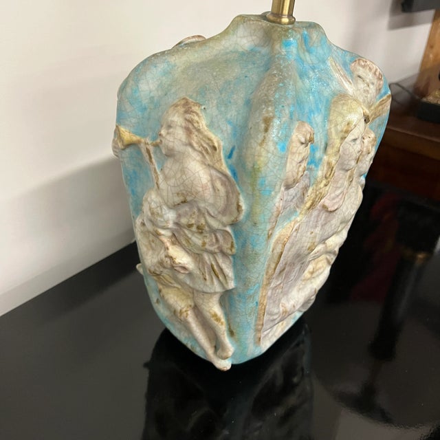 Marcello Fantoni Figural Neoclassical Table Lamp by Marcello Fantoni Featuring Angels For Sale - Image 4 of 10