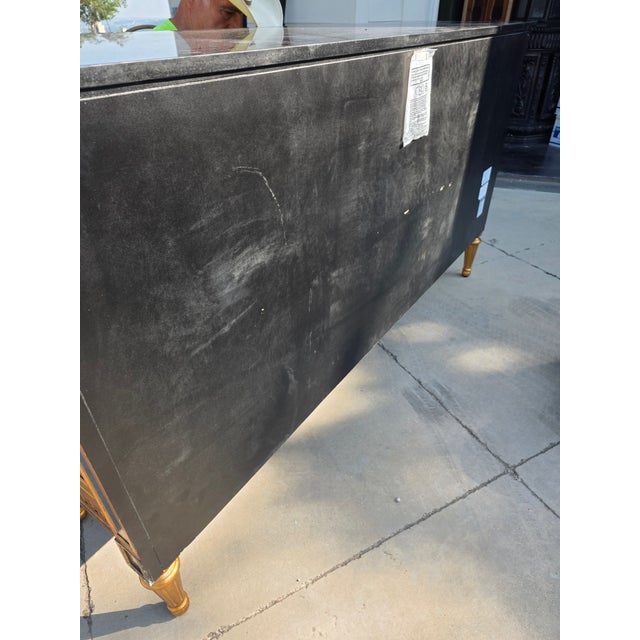 Mirrored Buffet Cabinet With Black Stone Top For Sale - Image 13 of 13