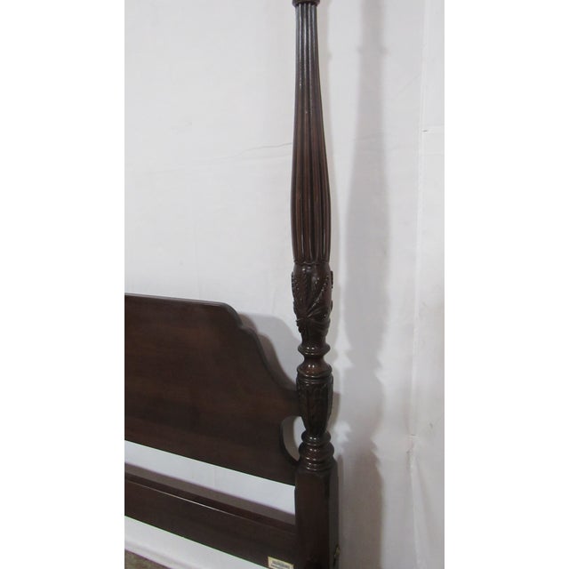 1980s Vintage Ethan Allen Georgian Court King Cherry Poster Rice Bed For Sale - Image 5 of 11