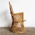 1980s Boho Chic Bamboo Rattan Side Chair With Circular Brown Seat Cushion For Sale - Image 5 of 10