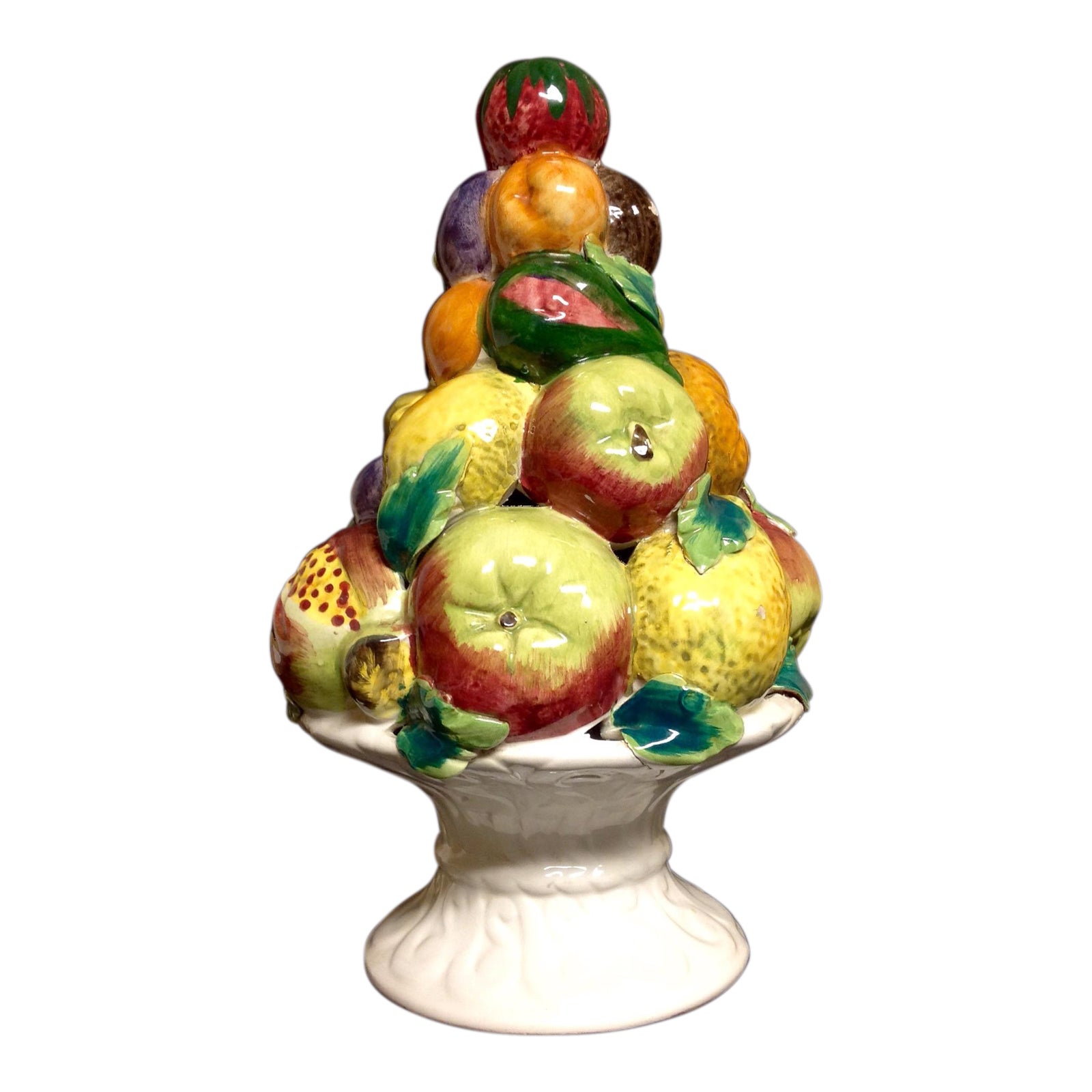 Ceramic Italian Fruit Topiary Centerpiece | Chairish