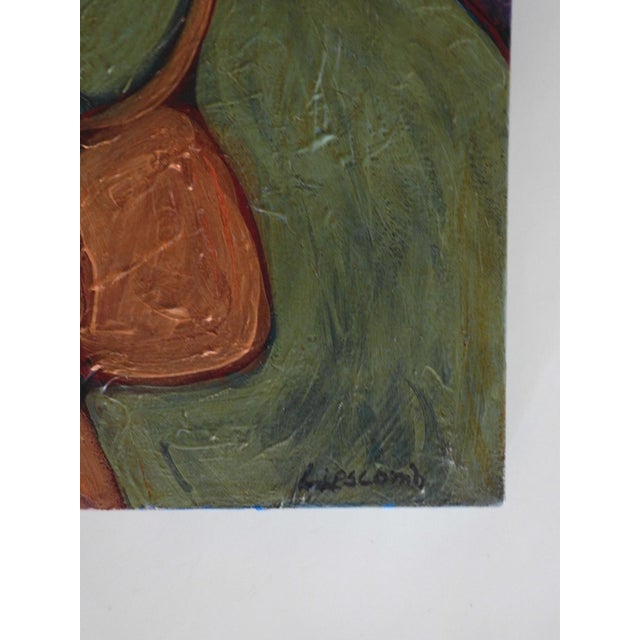 Late 20th century oil on canvas portrait painting of woman in green hat and shirt by Bryan Lipscomb (20th Century) Texas,...