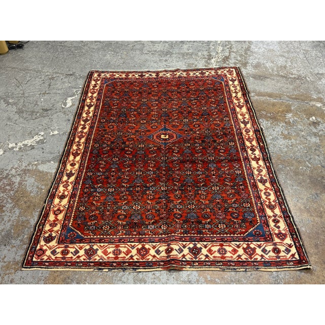 5ft X 6ft 9in Antique Hamadan Carpet 1920s North Persia For Sale - Image 10 of 12