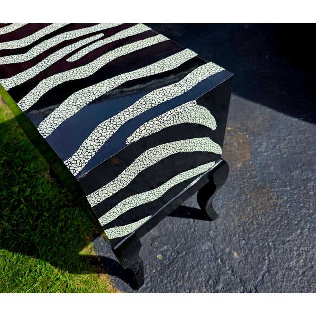 1990s 1990s Postmodeen Zebra Print 2 Door Cabinet Buffet Sideboard Console For Sale - Image 5 of 12