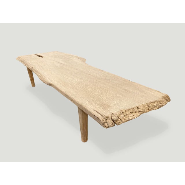Andrianna Shamaris Live Edge Teak Wood Coffee Table or Bench For Sale - Image 4 of 18