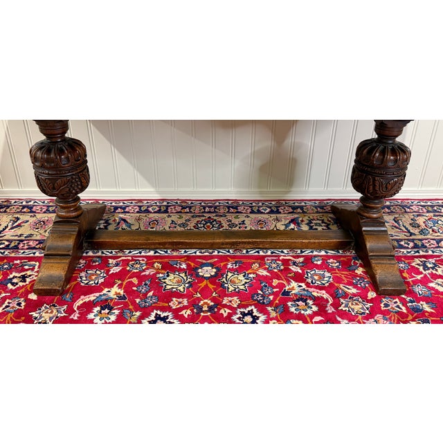 Antique English Jacobean Dining Table Breakfast Table Oak 6' Wide c.1920s-30s For Sale - Image 16 of 18