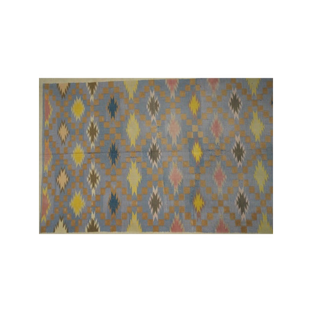 1950s Vintage Dhurrie Rug, With Polychromatic Patterns, From Rug & Kilim For Sale - Image 5 of 6
