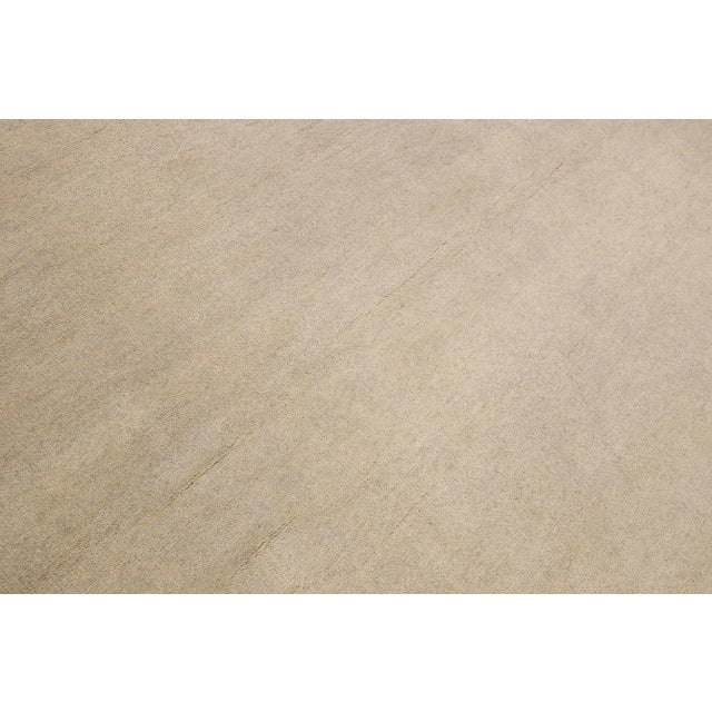 Textile Modern Moroccan Style Handmade Solid Beige Wool Rug For Sale - Image 7 of 10