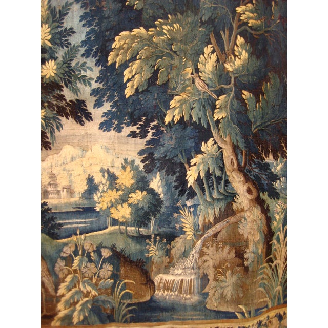 Mid 18th Century French Aubusson Verdure Waterfall and Egret For Sale - Image 6 of 16