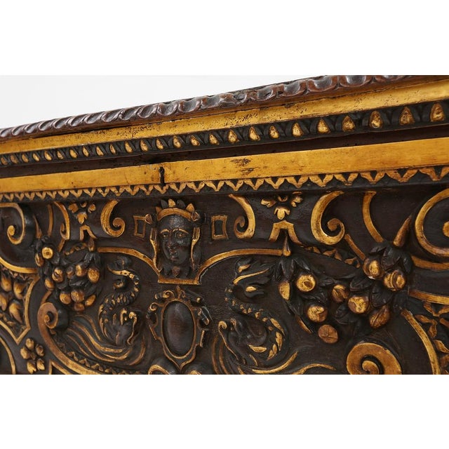 Venetian Carved and Polychroom Oak Chest For Sale - Image 11 of 18