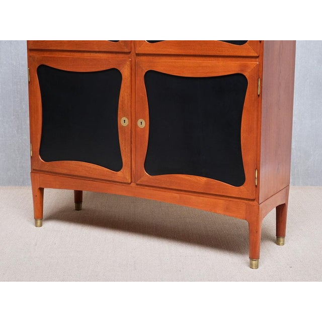 Trèfle Cabinet in Teak, Leather and Brass from Jens Ingvard Jensen, Denmark, 1940s For Sale - Image 12 of 15