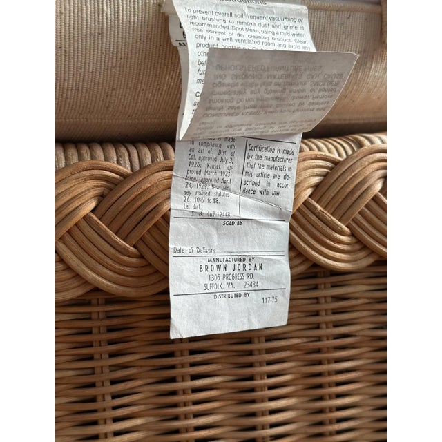 Vintage Brown Jordan Braided Wicker Lounge Chairs, Pair For Sale - Image 13 of 18