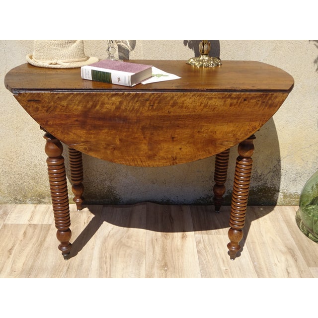 Walnut Top Flap Table For Sale - Image 3 of 18