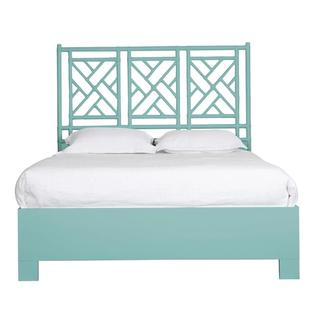 Chippendale Chippendale Bed Queen - Turquoise For Sale - Image 3 of 3