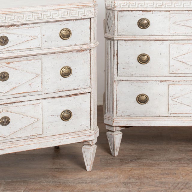 19th Century Gustavian White Pair of Chest of Drawers For Sale - Image 12 of 14