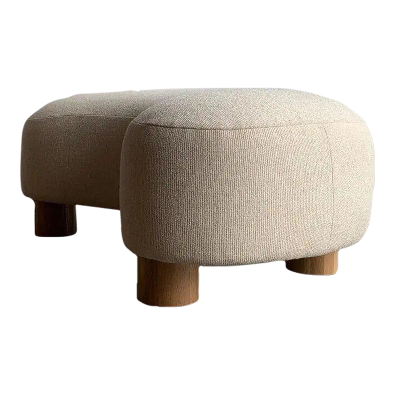 Kidney Ottoman With Oak Legs Chairish