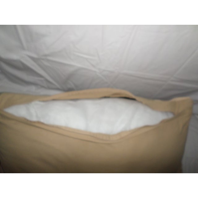 Vintage Rustic Farmhouse Decor Kilim Turkish Wool Bolster /Lumbar Pillow For Sale - Image 9 of 9