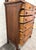 Brown Antique American Empire Walnut Veneer Chest Bureau Dresser With Mirror For Sale - Image 8 of 12