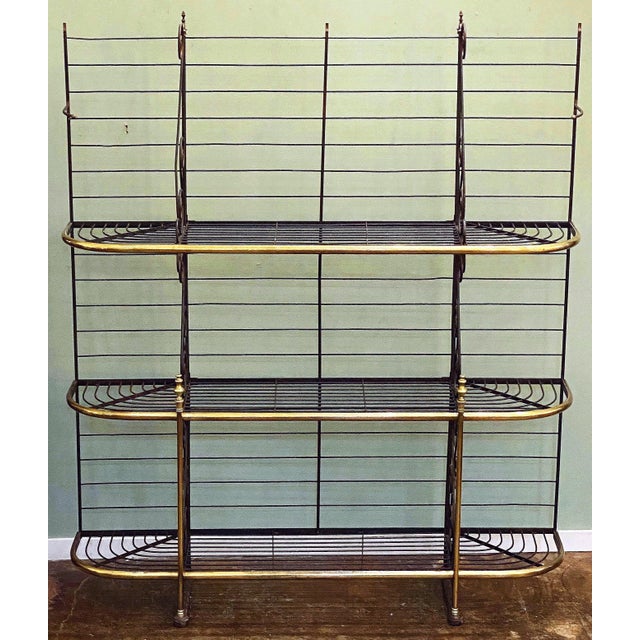 French Large French Boulangerie Stand or Baker's Rack of Wrought Iron and Brass For Sale - Image 3 of 13