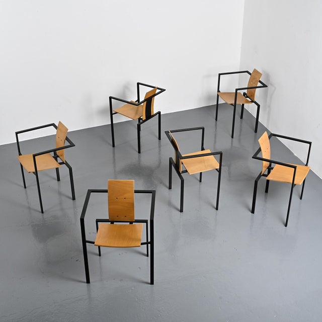 Wood Vintage Trix Chairs by Karl Friedrich Förster for KFF Design, 1980s, Set of 6 For Sale - Image 7 of 12