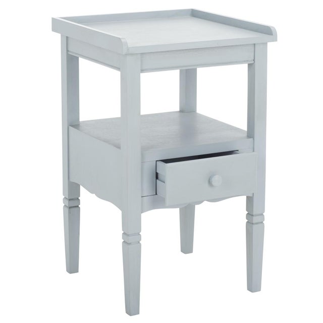 Wood Araminta 1 Drawer Accent Table in Winter Sky For Sale - Image 7 of 9