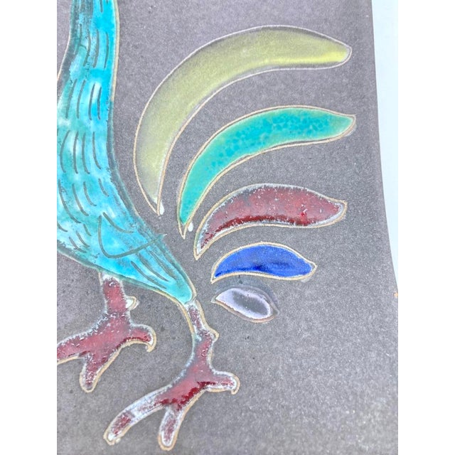 Ceramic Swiss Studio Ceramic Wall Plate with Rooster Motif by Hugo Köhler Biel, 1950s For Sale - Image 7 of 10