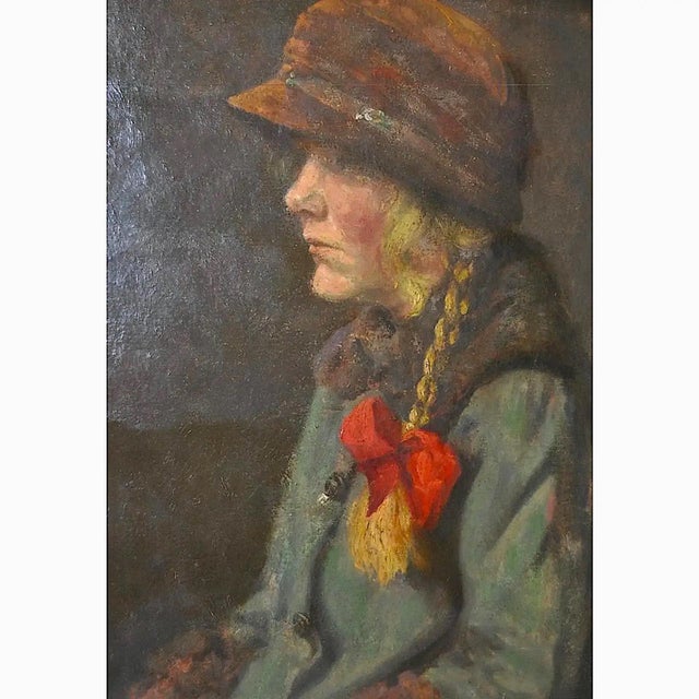 “Dutch Girl” by Danish Artist Carl Stilling (1874-1938) For Sale - Image 4 of 9