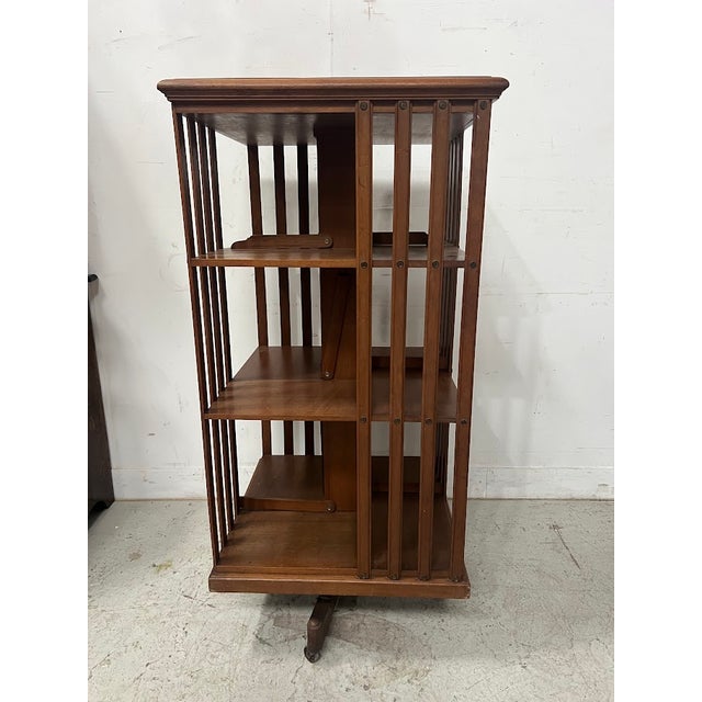Walnut Rotating Bookcase, 20th Century For Sale - Image 5 of 15