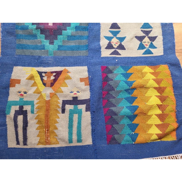 Goldenrod Antique Thracian Colorful Yaslik Rug For Sale - Image 8 of 10