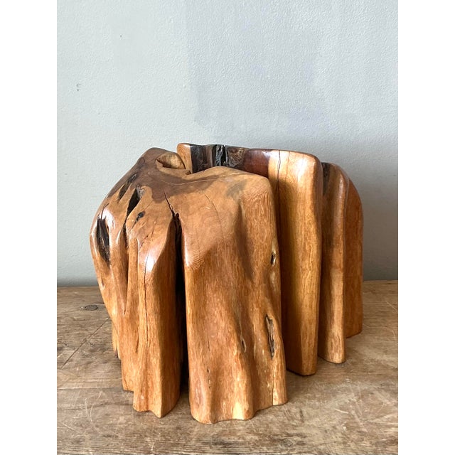 Vintage Boho Pecky Cypress Bookends - Set of 2 For Sale - Image 4 of 7