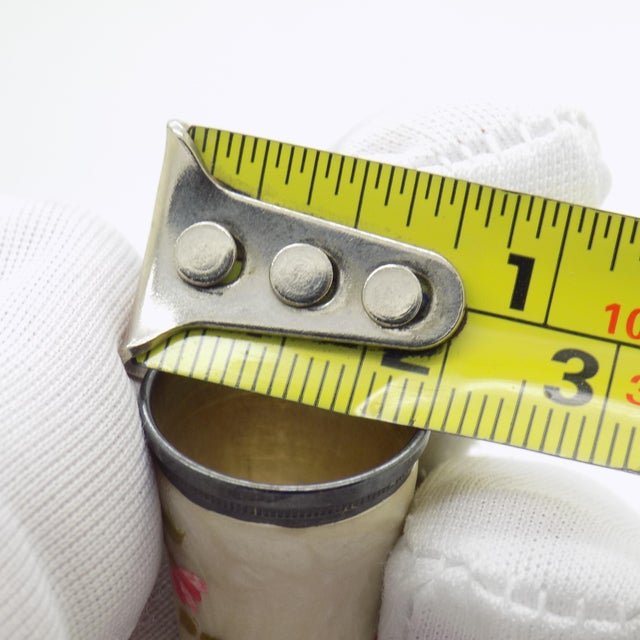 Vintage Italian Handmade Genuine Silver Hand Enameled Thimble Made in Florence Tuscany For Sale - Image 9 of 10