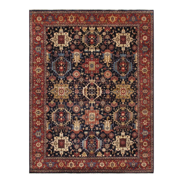 Pasargad Home Karabakh Navy Wool Area Rug, 8' 9'' X 12' 0'' For Sale