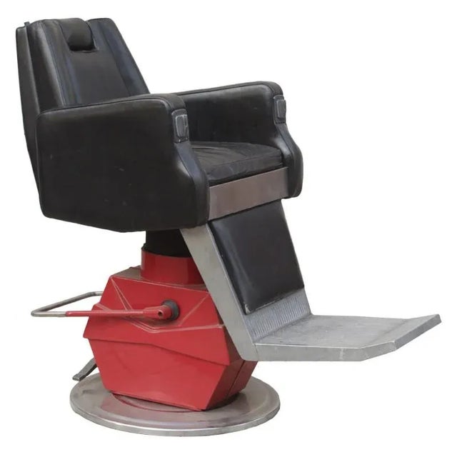 Vintage Industrial Italian Barber's Chair, 1980s For Sale - Image 10 of 14