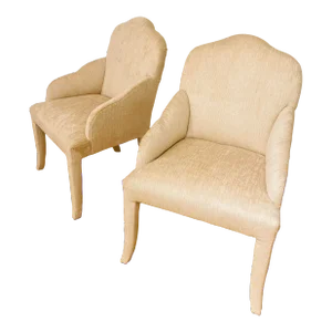 Midcentury Sculptural Chairs, Reupholstered, a Pair