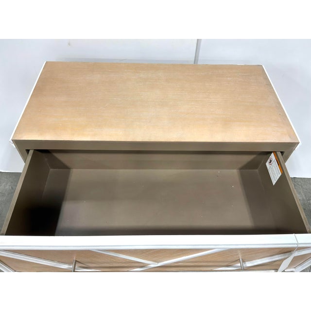 Modern Modern Chippendale Tan and White Chest of Drawers For Sale - Image 3 of 6