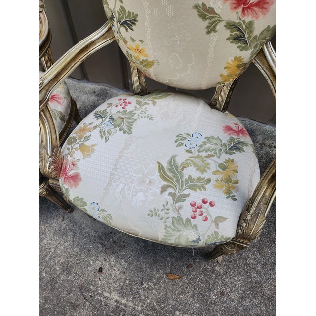 Pair of Silvered Accent Chairs For Sale - Image 10 of 12