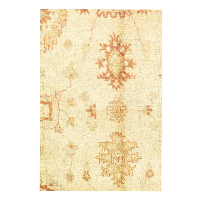 Traditional Pasargad DC Ivory Fine Hand Knotted Oushak Rug For Sale - Image 3 of 8