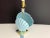 Sky Blue Ceramic Shell Lamp & Shade, C1970 For Sale - Image 10 of 18