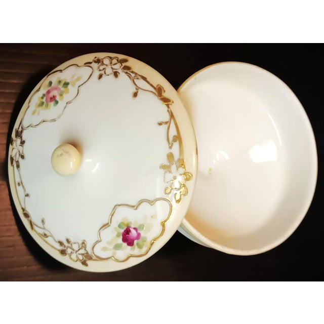 White Antique Nippon Morimura 1891~1921 Button, Trinket, Porcelain Pedestal Dish. For Sale - Image 8 of 18