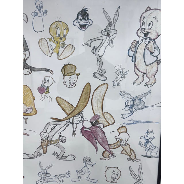 Circa 1997 Virgil Ross for Warner Bros Titled “Bugs N Friends” Lithograph For Sale - Image 9 of 12