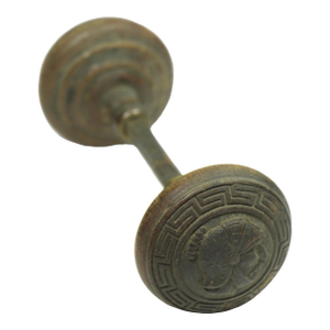 Pair of 1880s Mallory Wheeler Wooden Greek Warrior Door Knobs