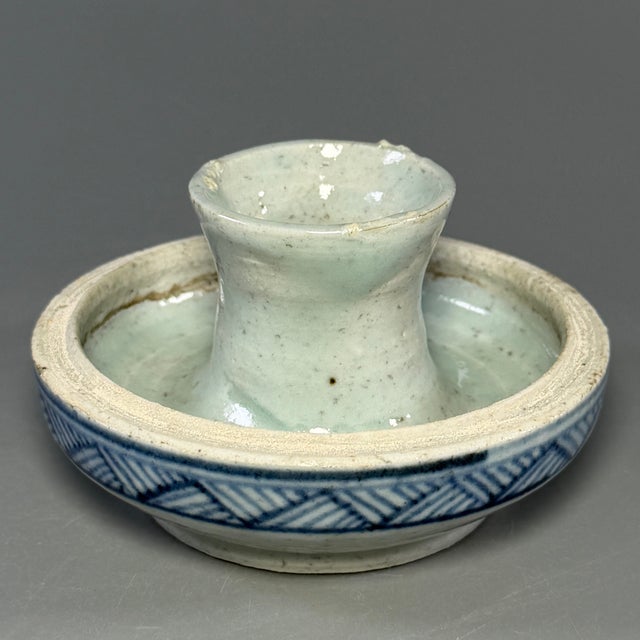 Ceramic China Vintage Blue‑and‑White Porcelain Hollow‑Out Floral Incense Burner For Sale - Image 7 of 9