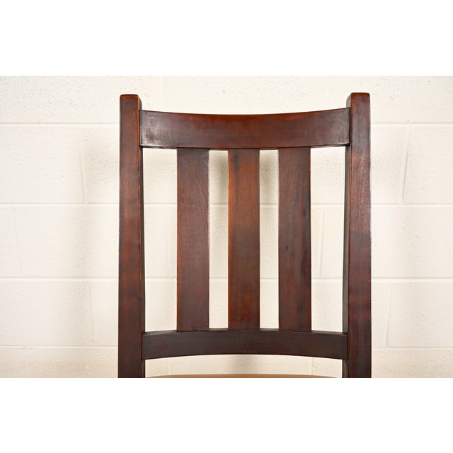L. & J. G. Stickley Antique Mission Arts & Crafts Mahogany Rocking Chair, Circa 1902 For Sale In South Bend - Image 6 of 10
