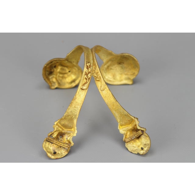 Rococo French Gilt Bronze Curtain Holders, 1920s, Set of 2 For Sale - Image 12 of 18